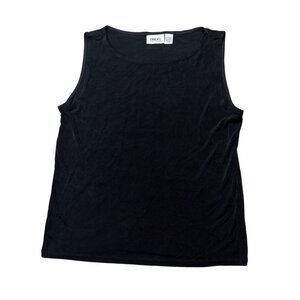 Chicos Travelers Black Sleeveless Tank Top Size XL Acetate/Spandex